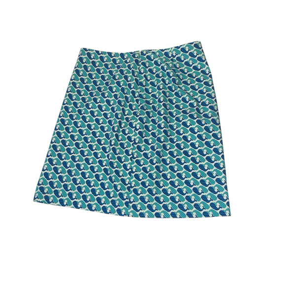 Talbots Whale Print Cotton Pencil Skirt Sz 8 - Picture 2 of 8